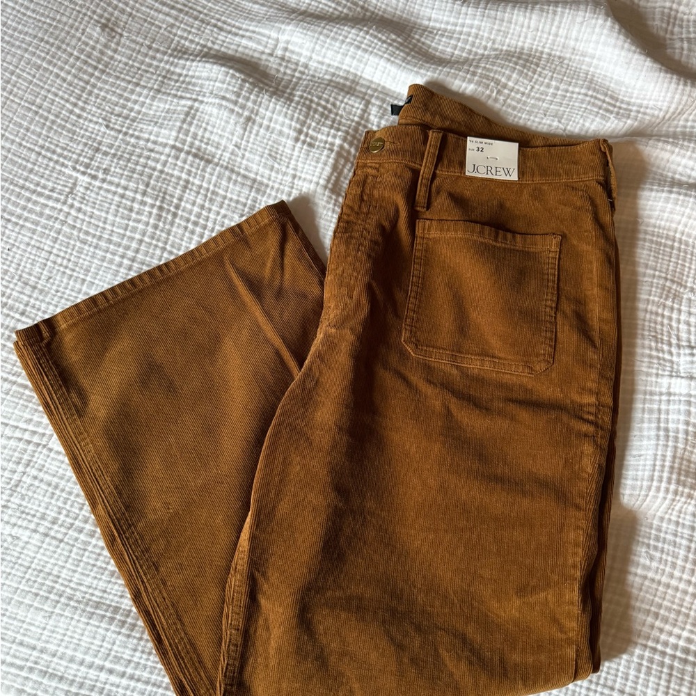 J. Crew Slim Wide Brown Corduroy Pants NWT size 32/14